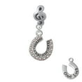 thumbnail image 1 of Beaded Clear AB Crystal Horseshoe with Good Luck - Clef Note Charm Bead, 1 of 1
