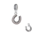 thumbnail image 1 of Beaded Clear AB Crystal Horseshoe with Good Luck - Wonder Woman Charm Bead, 1 of 1