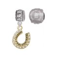 thumbnail image 1 of Beaded Clear Goldtone Crystal Horseshoe with Good Luck 13.1 Half Marathon Run She Believed She Could Charm Beads (Set of 2), 1 of 1