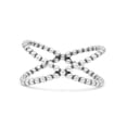 thumbnail image 1 of Beaded Criss-Cross X Style New Design Oxidized Band Solid 925 Sterling Silver Size 9, 1 of 5