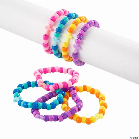 Beaded Cross Bracelets - 24 Pieces