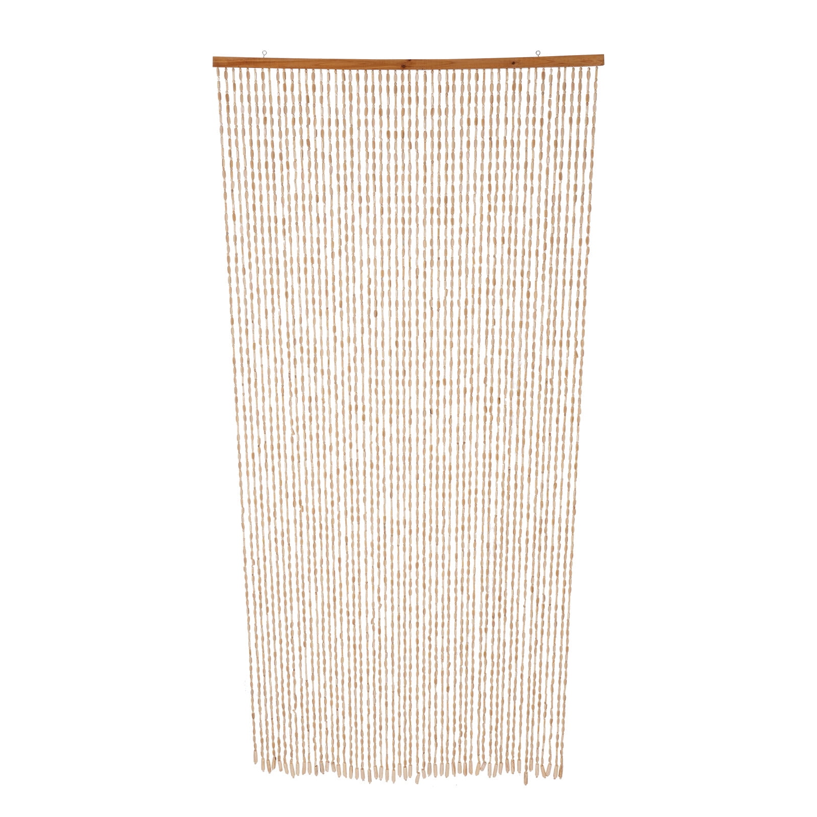 Beaded Curtain, Bamboo Bead Curtain 90x200cm with 52 Strands, Natural Color Room Divider, Door Curtain for Bedroom, Living Room