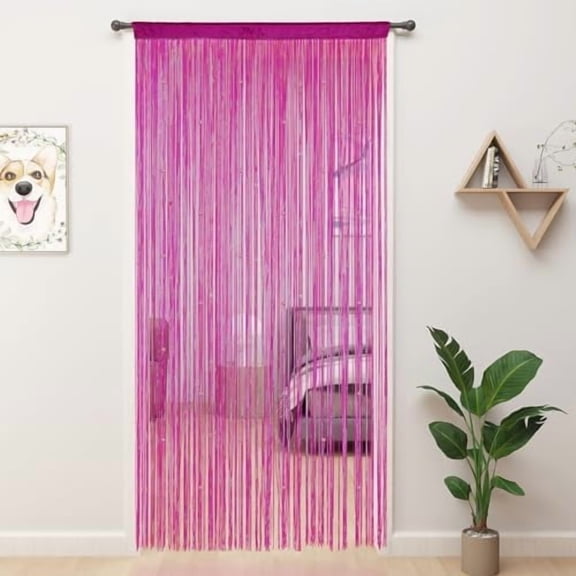 Beaded Curtain Beaded Curtains for Doorways Crystals Suitable for Interior Decoration and Partitions Hippy Closet Curtains (Plum Purple, 39"x79")