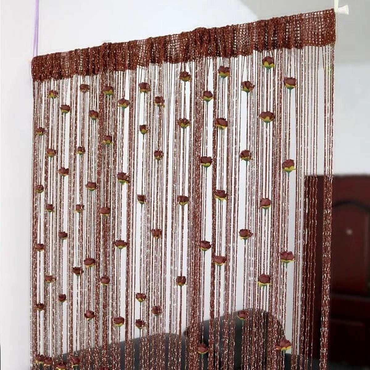Beaded Curtain Beaded Curtains for Doorways Crystals Suitable for Interior Decoration and Partitions Hippy Closet Curtains (Brown, 39"x79")