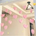 thumbnail image 1 of Beaded Curtain Girls' Pink Heart Shaped Curtain Living Room Decor Tassel Curtain Divider String Girl Room Sweet Beaded Window Valance(Color-01), 1 of 6