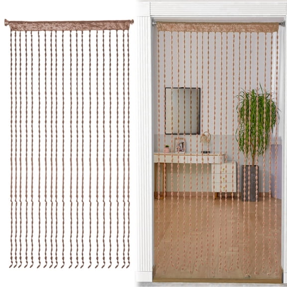 Beaded Curtain Partition Cozival 100X200Cm Beaded Curtain Door String - Decorative Patio Door Partition & Room Divider with Tassels for Boho Style Decor, Room Divider with Tassels, Beige