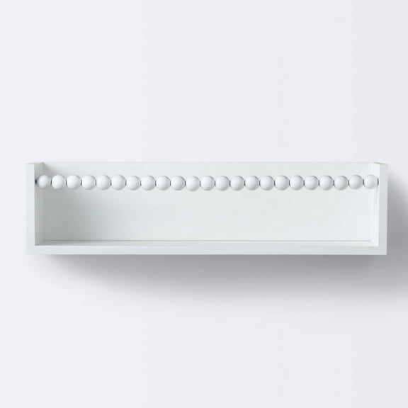 Beaded Decorative Wall Shelf - White