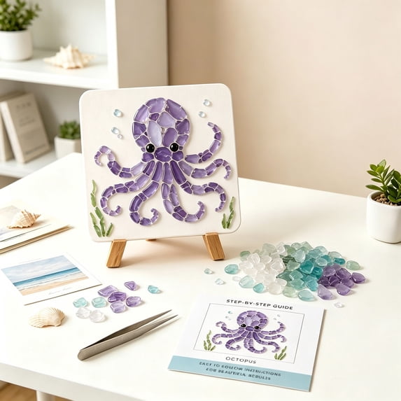 Beaded Diamond Art Canvas Set, Full Rhinestone Sea Theme DIY Painting ...