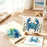 Beaded Diamond Art Canvas Set, Full Rhinestone Sea Theme DIY Painting ...