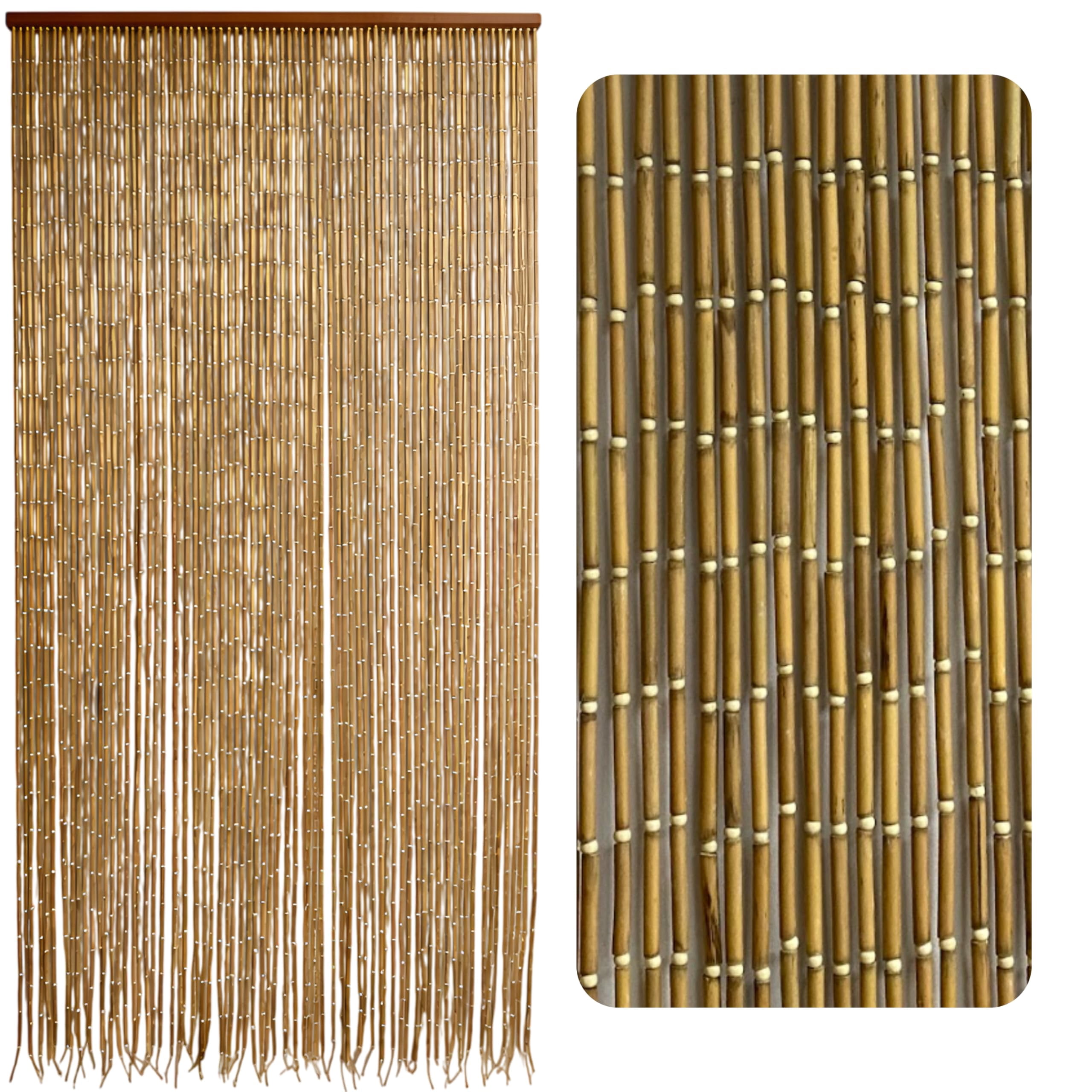 Beaded Doorway Curtains Natural (With Round Bead) Decorative Indoor Hanging Blinds