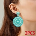 thumbnail image 1 of Beaded Drop Earrings Bohemian Earring Round Lightweight Jewelry Vintage Style Dangling Beaded Dangle Earrings Handmade for Gift Beach Ladies Green, 1 of 8