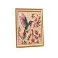 thumbnail image 1 of Beaded Embroidery Art Kit, Faux Crystal Pearl Rhinestone Handmade Painting for Home Wall Decor, Hummingbird Flower Pattern, 1 of 5