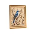 thumbnail image 1 of Beaded Embroidery Art Kit, Faux Crystal Pearl Rhinestone Handmade Painting for Home Wall Decor, Robin Flower Pattern, 1 of 5
