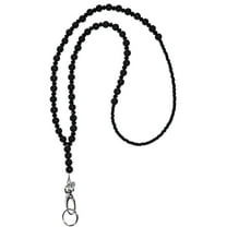 Beaded Essential Oils Diffuser Black Lava Fashion Women's Lanyard, Strong 34" Will Hold Badge and Keys. Use for Aromatherapy.