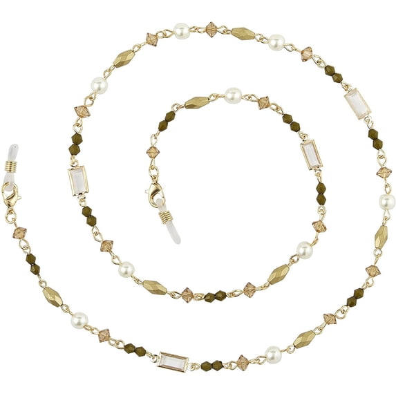Beaded Eyeglass Chain Holder, Face Mask Lanyard Holder, Fashion Lanyard Necklace, Gold or Silver Lanyard Necklace, Willow