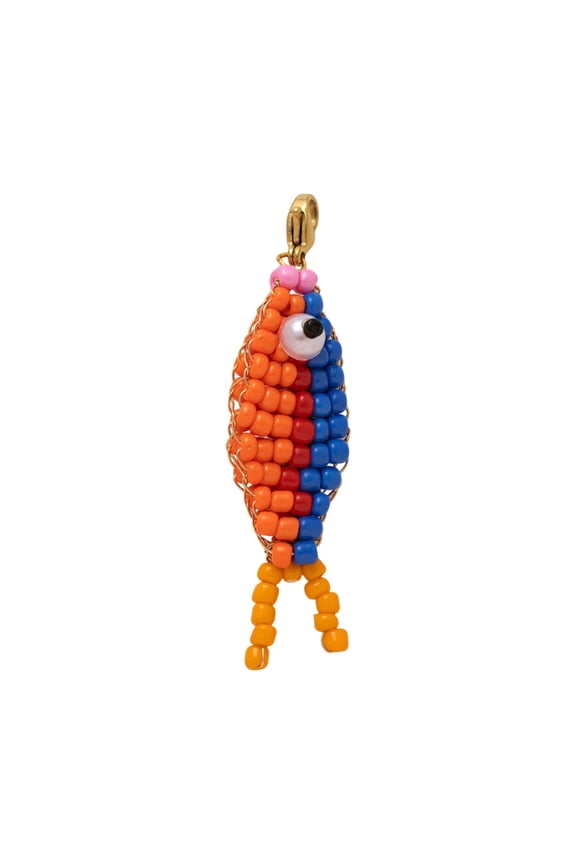 Handmade Beaded Fish Shape Keychain Key Holder For Backpacks Purses Bag Charm