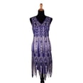 thumbnail image 1 of Beaded Flapper Dress, Royal - Small, 1 of 1
