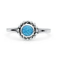 thumbnail image 1 of Beaded Flower Vintage Style Ring Lab Created Blue Opal 925 Sterling Silver Size 5, 1 of 5