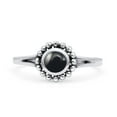 thumbnail image 1 of Beaded Flower Vintage Style Round Oxidized Ring Black Onyx 925 Sterling Silver Size 6, 1 of 5