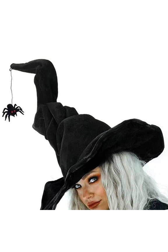 Beaded Flower Witch Caps for Adult Wizard Hat Halloween Party Headwear Cloche Hat Holiday Headwear Role Playing Stage Hat