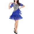 thumbnail image 1 of Beaded Fringe Charleston Dance Reproduction Flapper Gatsby Dresses XL Blue, 1 of 3