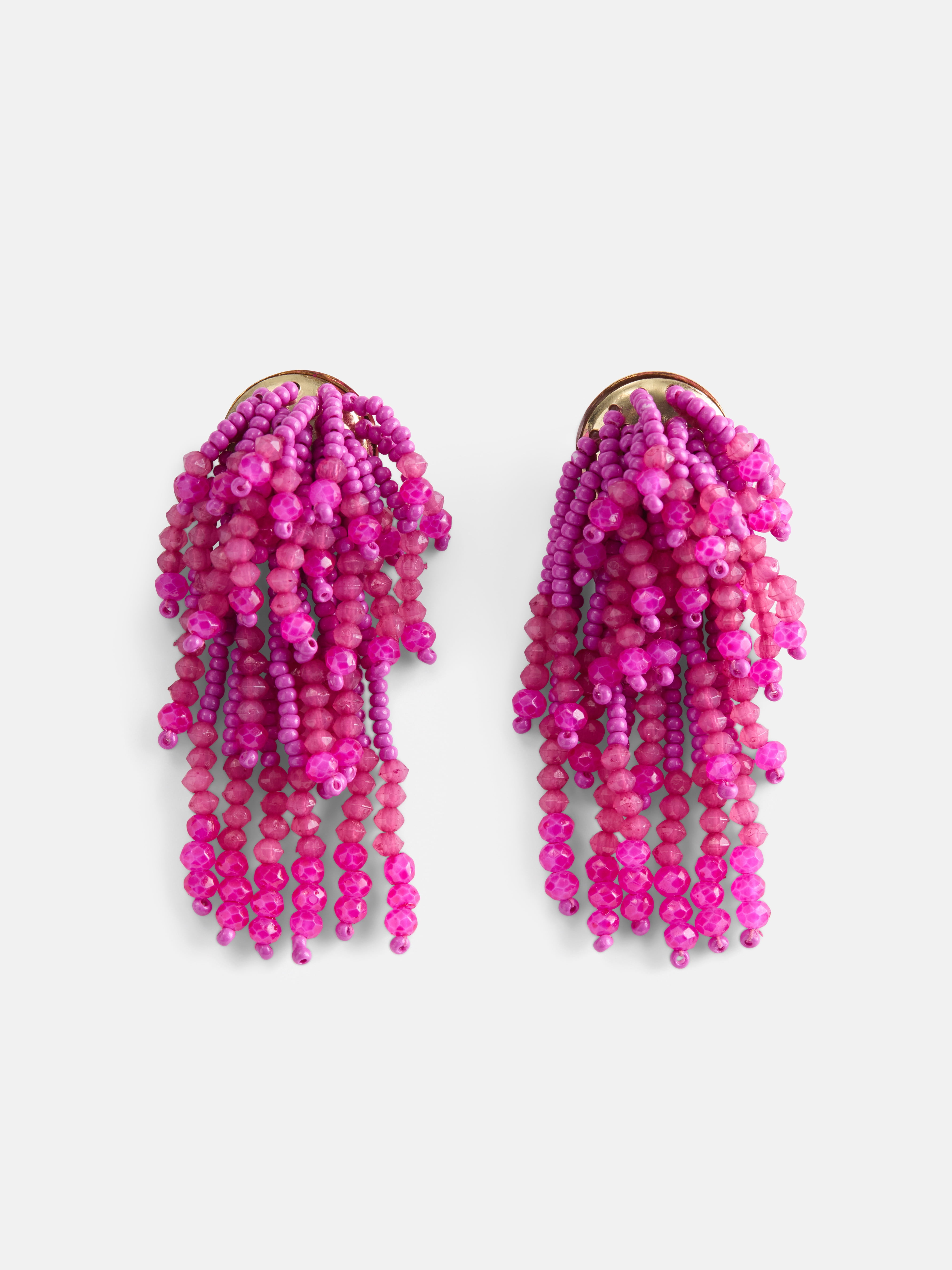 Women's Gold Tone Beaded Fringe Earrings, 1 Pair