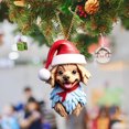 Beaded Garland Wire Christmas Cartoon Dog Pendant Flat Printing