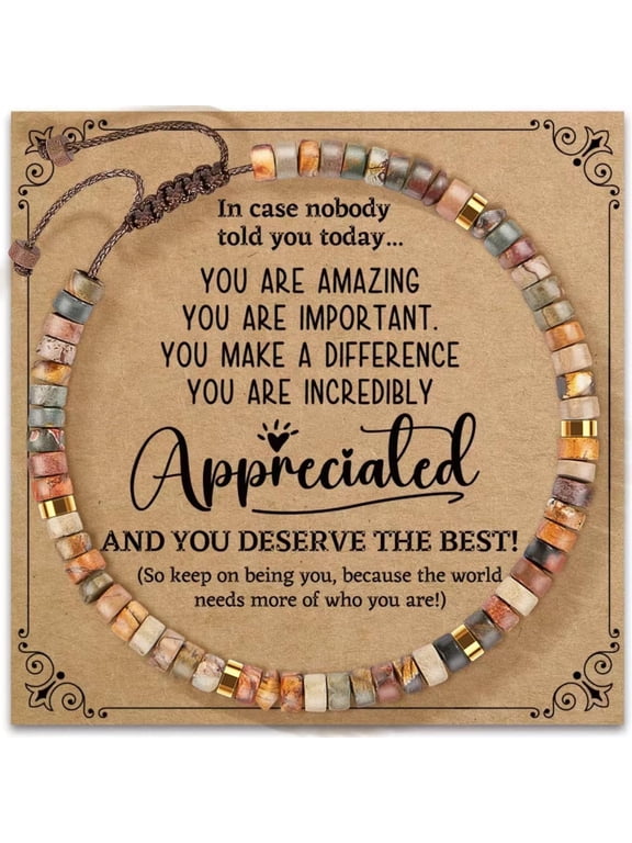 Beaded Healing Bracelets for Women and Men,Inspirational Natural Stone Bracelet - Thinking of You, Get Well Positive Energy Gifts for Mom,Father,Sister,Wife,Husband