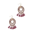 thumbnail image 1 of Veroma Round Beaded Earrings with Tassels Hook Backing, Boho Earrings, 1 of 1