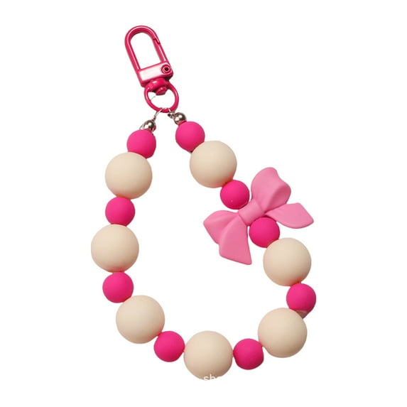 Beaded Keyring Creative Car Key Chain Backpack Pendant Sweet Bows Keychain Pendant Bag Charm Bowknot Keychain