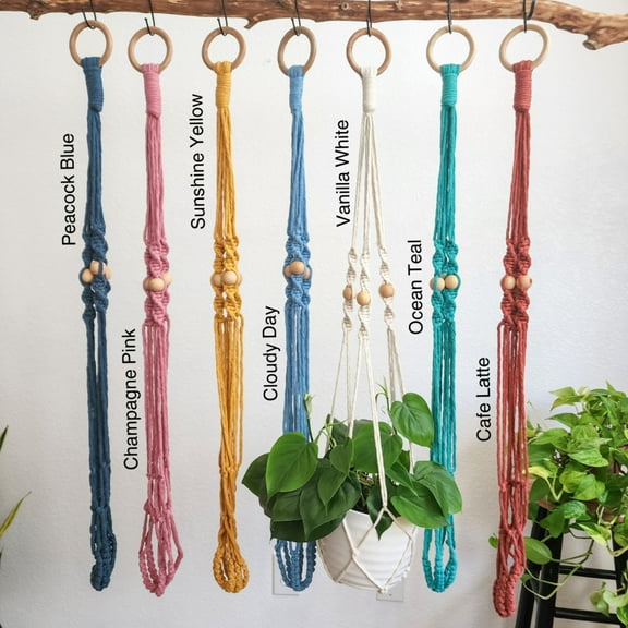 Beaded Macrame Plant Hanger- adjustable for Any different planters