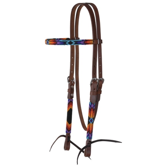 Beaded Multi Color Browband Headstall