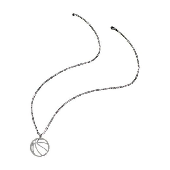 Beaded Necklace – Beach Jewelry for Women Gift Stainless Steel Hop Accessories Men's And Women's Sports Series Geometric Round Basketball Pendant Clavicle Chain Necklace
