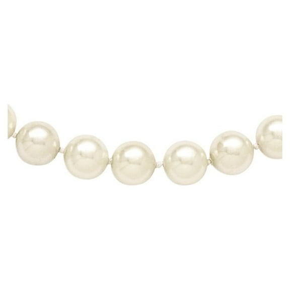 Beaded Necklace Chain Majestik 10-11mm White Imitation Shell Pearl Hand-knotted Slip-on 36 inch