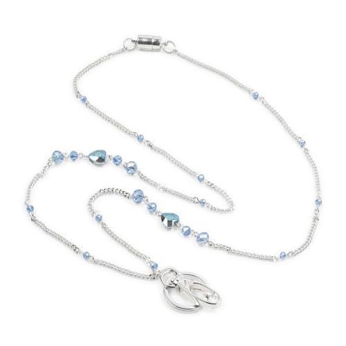 Beaded Necklace Lanyard with Magnetic Clasp, Keyring, 19" hanging, Handmade, for Teachers, Nurses, ID or Credential Holder (Briella)