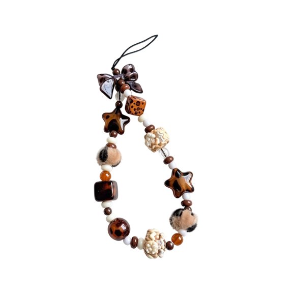 Beaded Phone Charm Wrist Strap, Decorative Handheld Bead Lanyard for Phone Case, Anti Drop Phone Wristlet Charm for Women and Girls Accessory Practical Everyday Home Essential
