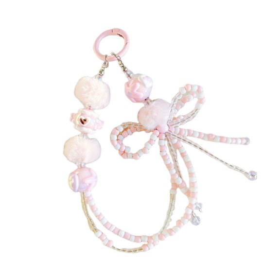 Beaded Phone Lanyard Anti-Lost String Chain Beaded Phone Chain Strap Decorative Phone Case Charm Decoration Pendant