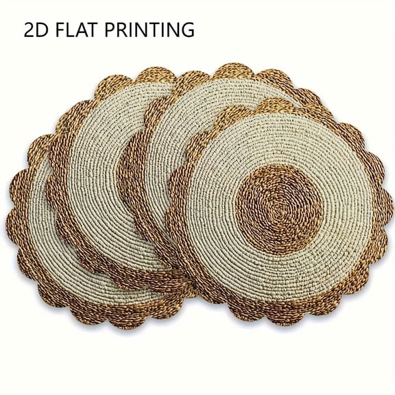 Beaded Placemats Beaded Round Placemats, Scroll Circle Design Beaded Placemat Round for Dining Table 13"x13" - Beaded Charger for Dinner Plate - Occasional Decoration - Gold Scroll