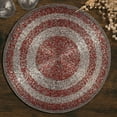 thumbnail image 1 of Beaded Placemats Set of 4 for Dining Table, Table Placemats, 14 Inches Round - Red Silver, 1 of 8