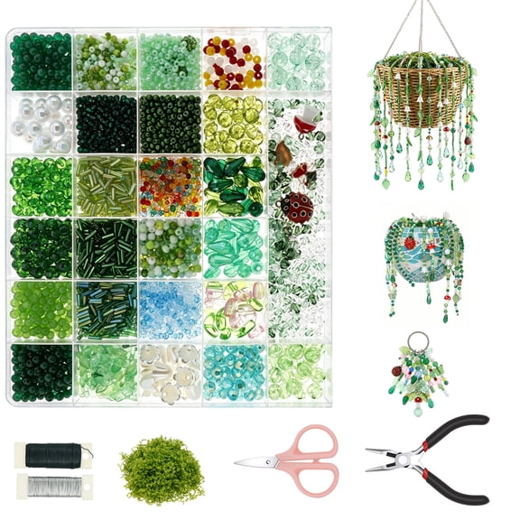 5422 Pcs Beaded Plant Kit Bead for Beaded Plant DIY Home Decor Hanging Ornament with Full Tool and Storage Box for Home Decor Jewelry Making DIY Craft