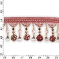 thumbnail image 1 of Beaded Pom Ball Tassel Fringe 4.5" Wide Polyester Trim Sold By The Yard - Pink, 1 of 1