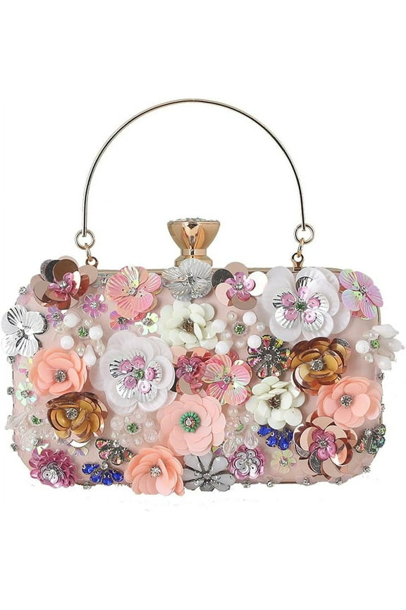 Beaded Purses for Women Gold Black Clutch Evening Bags Flower Clutch Cocktail Purses for Women Wedding Guest