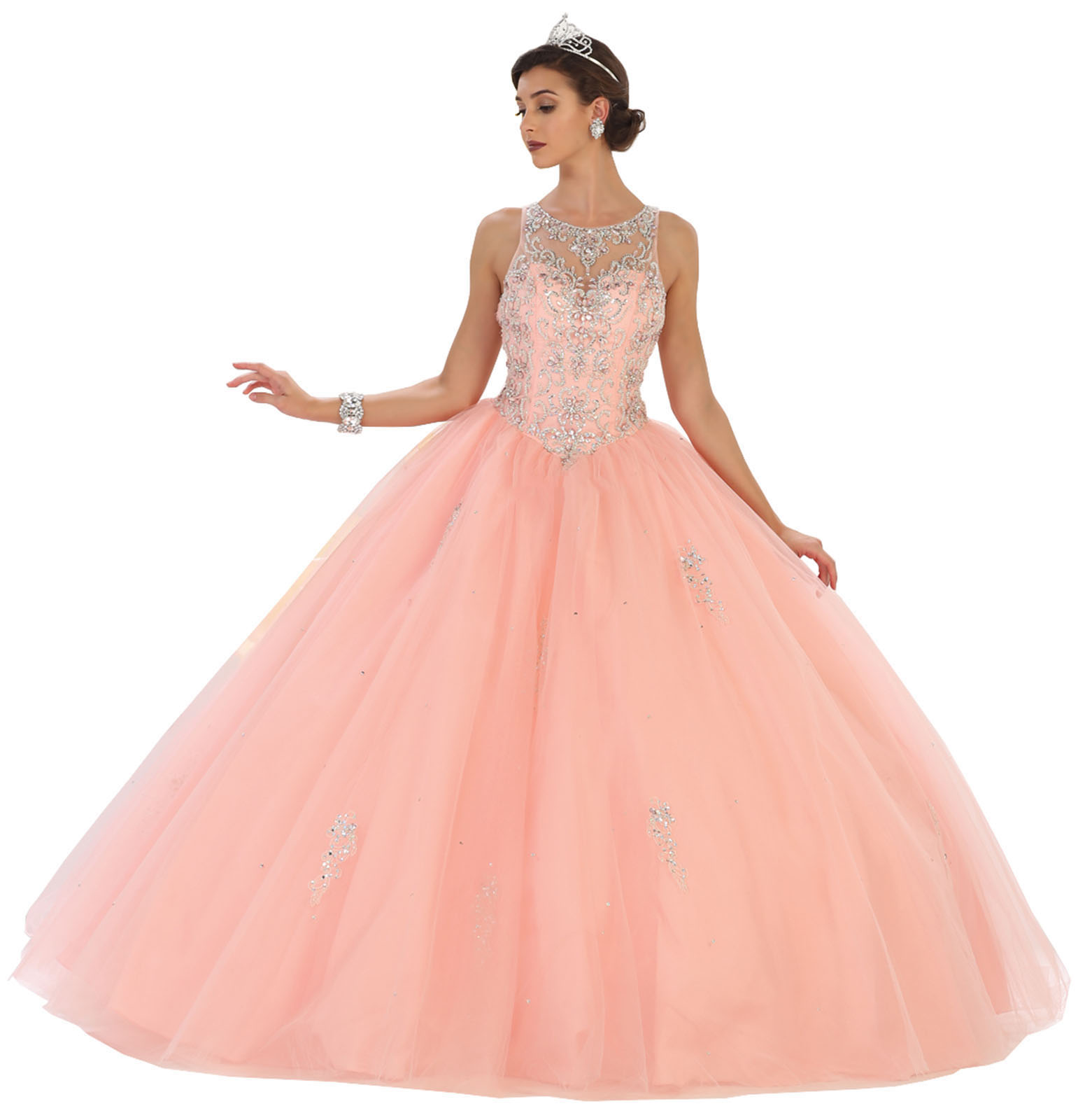 Beaded Quinceanera Formal Ball Gown