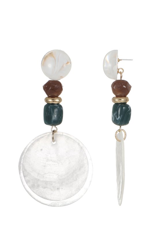 Beaded Shell Statement Earrings