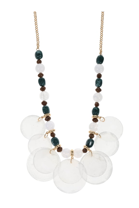 Beaded Shell Statement Necklace