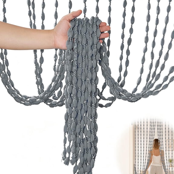 Beaded String Door Curtain, 39x79 Inch Polyester Room Divider, Decorative Hanging Curtain for Doorways