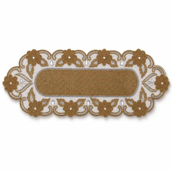 Beaded Table Runner 36"x13" / Holiday Dining Decor
