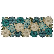 Homebia Designs Chrtistmas Beaded Table Runner, Christmas Table Runner, Rustic Farmhouse Hand Beaded Runner to Decorate Xmas Wedding Family Party Thanksgiving Dinner Table Décor-13x36 "-Teal Combo