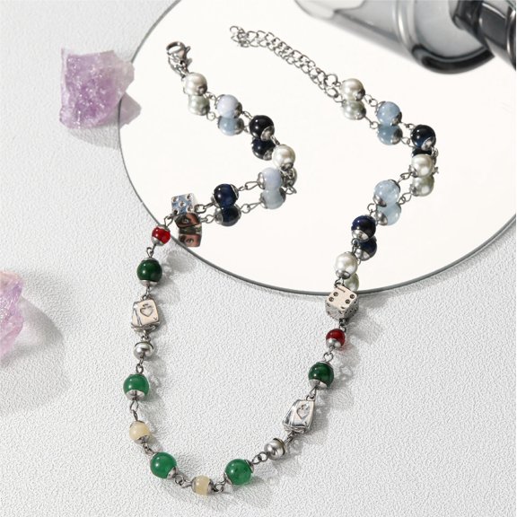 Beaded Titanium Steel Necklace High-grade Men's Versatile Clavicle Chain