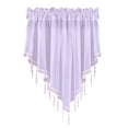 thumbnail image 1 of Beaded Triangle Sheer Valance Curtains for Windows Kitchen Living Room Bathroom Bedroom Voile Sheer Rod Pocket Short Window Valance Curtains (Purple,51"x24"), 1 of 4